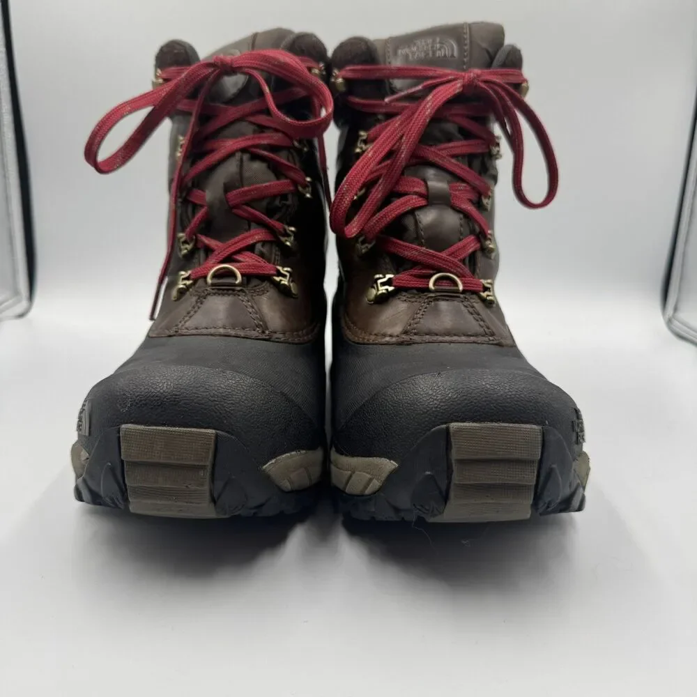 The North Face Chilkat II Luxe Waterproof Winter Boots Men Size 9 Brown Leather